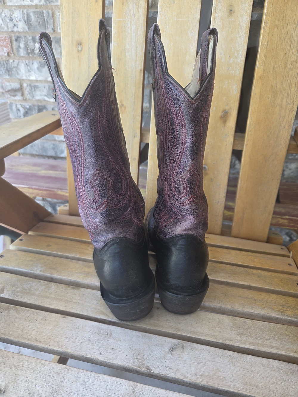 Serna WOMENS BLACK And PURPLE Cowboy Boots - Picture 4 of 8